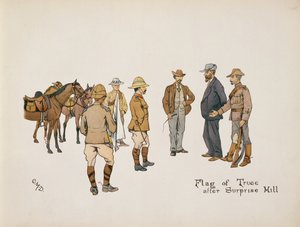 Flagge des Waffenstillstands nach Surprise Hill, aus The Leaguer of Ladysmith, 1900
