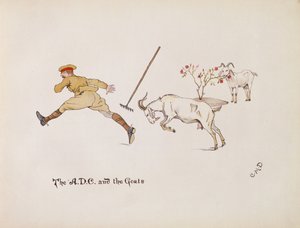 Der A.D.C und die Ziegen, aus The Leaguer of Ladysmith, 1900 von Captain Clive Dixon