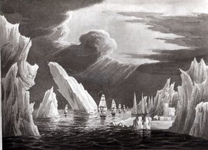 Durchgang durch das Eis, 16. Juni 1818, graviert von D. Havell von Captain N. Rofs