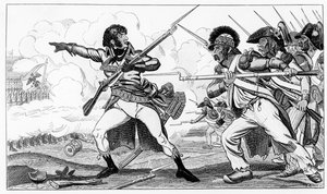 Die Freiwilligen in Holzschuhen in der Schlacht von Valmy, 20. September 1792, Illustration aus 