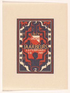 Ankündigung für die Jahrmesse Utrecht 1917 von Carel Adolph Lion Cachet