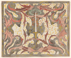 Dekoratives Design mit aufrechtem Degen von Carel Adolph Lion Cachet