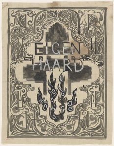 Entwurf für den Umschlag von Eigen Haard von Carel Adolph Lion Cachet