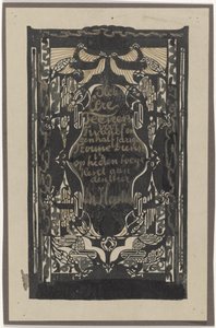 Entwurf für eine Urkunde anlässlich zwölf und ein halbes Jahr treuer Dienst bei der Leim- und Gelatinefabrik von Carel Adolph Lion Cachet