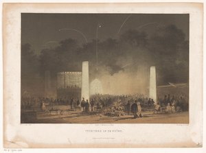 Feuerwerk auf der großen Ruine in Leiden