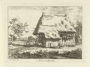 Schäfer bei einem Schafstall von Carel Lodewijk Hansen