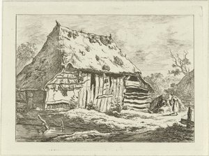 Paar bei einer Bauernscheune von Carel Lodewijk Hansen