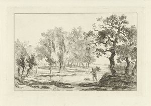 Flusslandschaft mit einem Holzsammler