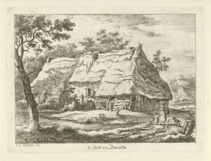 Frau mit Kind bei einem Bauernhof von Carel Lodewijk Hansen