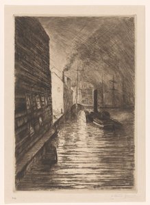 Werft in Vlissingen bei Abend von Carel Nicolaas Storm van 