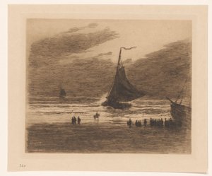 Ankommendes Fischerboot am Strand