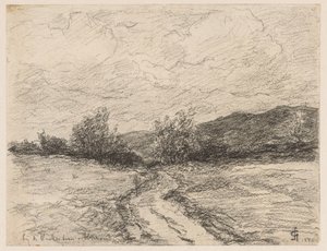 Waldweg durch Dünen bei Elswout (Titel auf dem Objekt) von Carel Nicolaas Storm van 