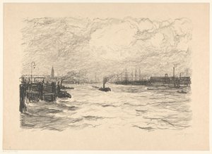 Schlepper im Hafen von Hamburg von Carel Nicolaas Storm van 