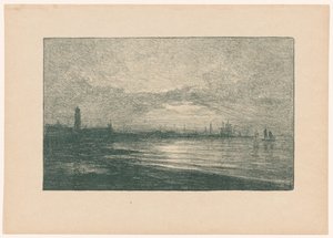 See Hafen bei Abend von Carel Nicolaas Storm van 