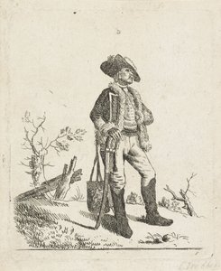 Landschaft mit einem Soldaten