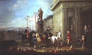 Bereit für die Jagd von Carel van (attr. to) Falens or Valens