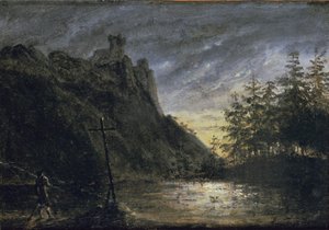 Ritterburg am Tannenweiher von Carl Blechen