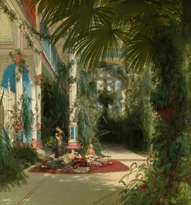 Das Innere des Palmenhauses auf der Pfaueninsel bei Potsdam von Carl Blechen