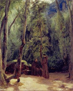 Zwei Mönche im Park von Terni von Carl Blechen