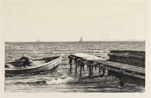 Das Boot an der Brücke von Carl Bloch