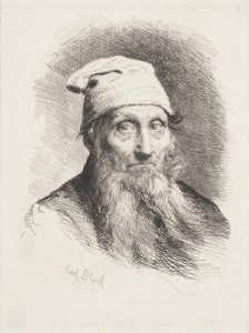 Ein alter Mann mit Mütze. Brustbild von Carl Bloch