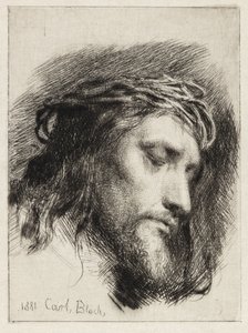 Dornengekröntes Christus-Haupt von Carl Bloch