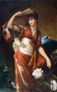 Bildnis einer Dame im japanischen Kostüm von Carl Buchner