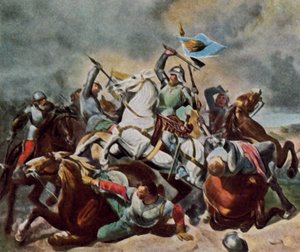 Albrecht Achilles im Kampf mit den Nürnbergern von Carl Constantin Steffeck