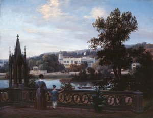 Blick auf das Schloss Glienicke von Babelsberg, ca. 1838