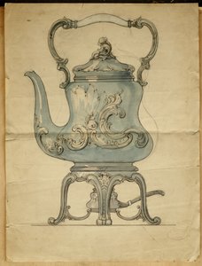 Ein geformter Silberkessel und Ständer, Haus von Carl Faberge