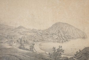 Ansicht des Gutshofs von Armand Emmanuel du Plessis, Herzog von Richelieu in Gursuf, 1810er Jahre von Carl Ferdinand von Kugelgen