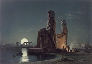 Die Kolosse von Memnon, Theben, eine von 24 Illustrationen von G.W. Seitz, gedruckt ca. 1872