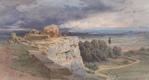 Blick auf Norba von Norden, in Richtung San Felice Circeo, 1856