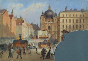 Die Peterskirche in Wien vom Graben aus gesehen