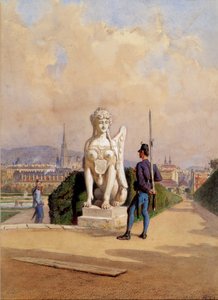 Kurzweil auf der Wache im Garten des Schlosses Belvedere in Wien von Carl Goebel d. J.