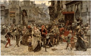 Valdemar Atterdag hält Visby gegen Lösegeld, 1361, 1882 von Carl Gustaf Hellqvist
