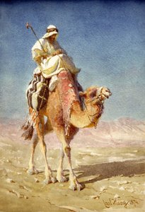 Ein Beduine auf einem Kamelrücken, 1874 von Carl Haag