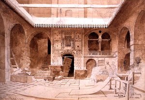 Der Chan Chaleel Teppichbasar in Kairo, 1858 von Carl Haag