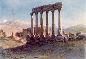 Die Überreste des Sonnentempels in Baalbek von Carl Haag
