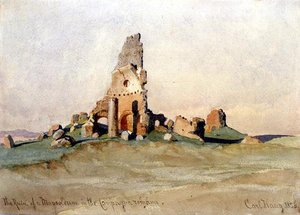 Die Ruine eines Mausoleums in der römischen Landschaft von Carl Haag