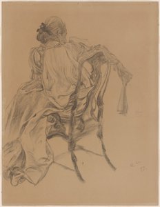 Eine elegante Dame des achtzehnten Jahrhunderts mit einem Fächer von Carl Larsson