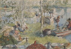 Krebsfischen von Carl Larsson