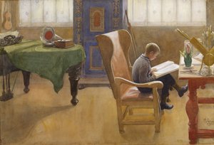 Esbjorn in der Studienecke, 1912 von Carl Larsson