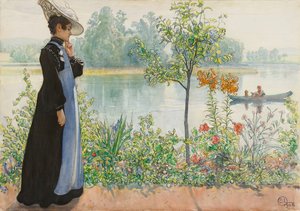 Karin am Ufer von Carl Larsson