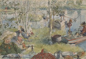 Krebse fangen von Carl Larsson