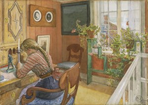 Briefeschreiben, 1912 von Carl Larsson