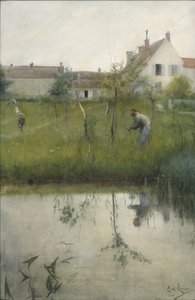 Der alte Mann und die Baumschule von Carl Larsson