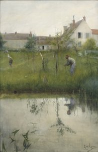 Der alte Mann und der Kindergarten, 1883 von Carl Larsson