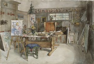 Das Studio, aus der Serie Ein Zuhause, ca. 1895 von Carl Larsson