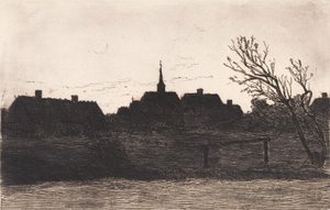 Hornbæk Kirche, Sommerabend von Carl Locher